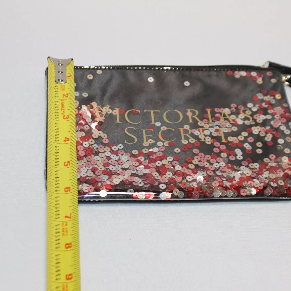 Victoria Secret Black Sequin Cosmetic Bag